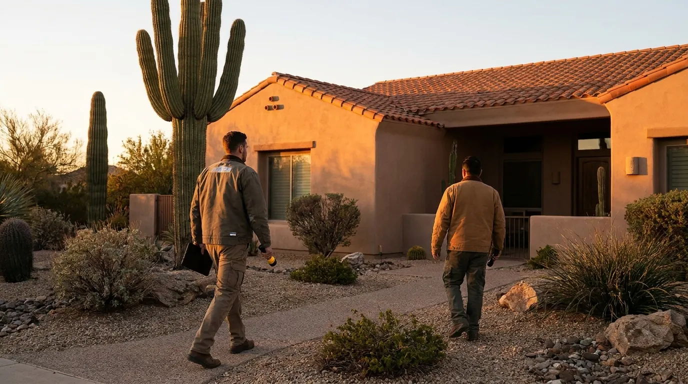 Clearview inspector arriving at a Phoenix home