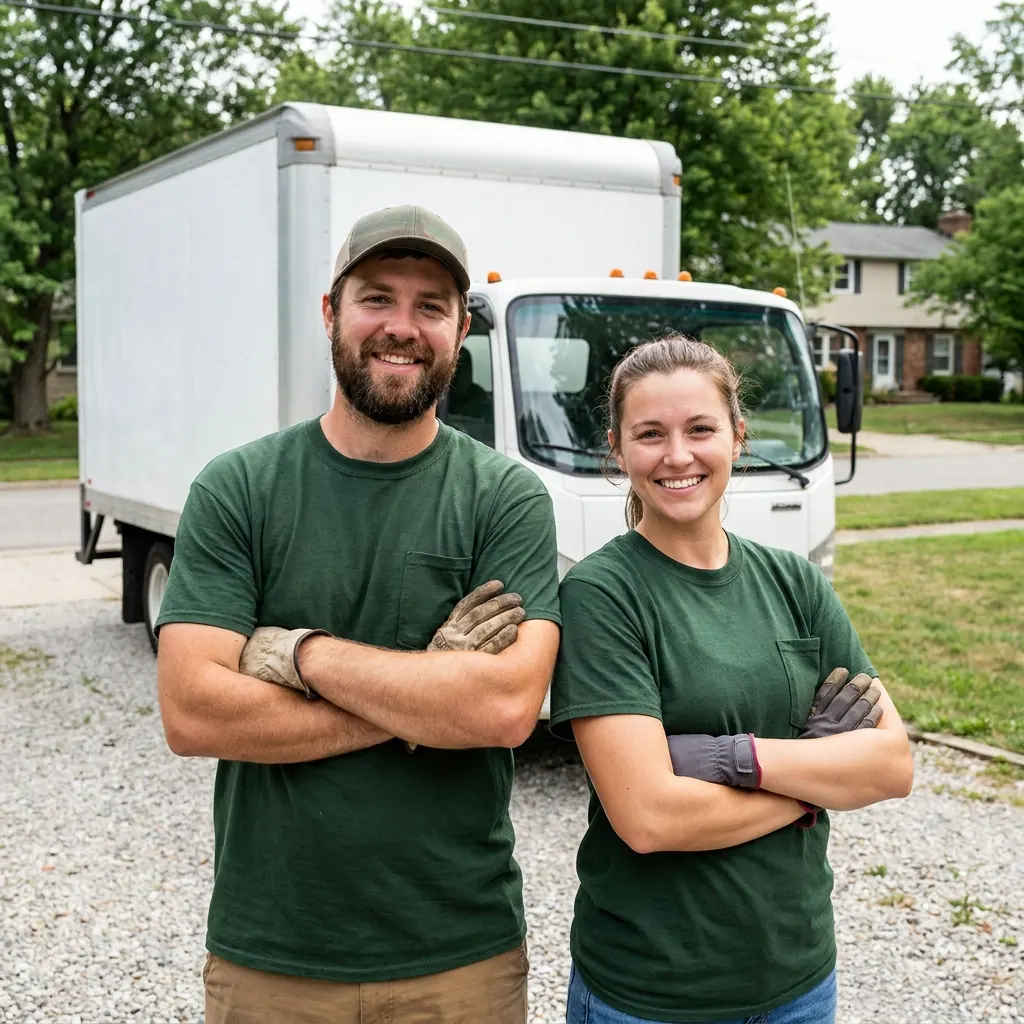 Clean Slate's crew beside their truck